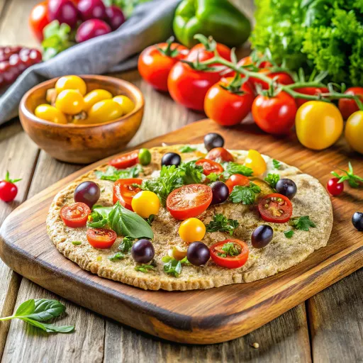 Roti Lempeng Bijian dan Buah Zaitun